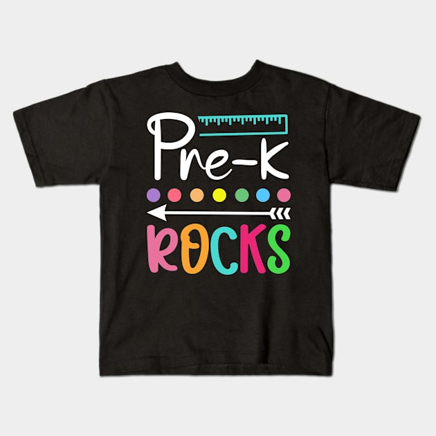 Pre-k Rocks | Funny First Day of School Teacher Girls & Boys Kids T-Shirt by TeePalma